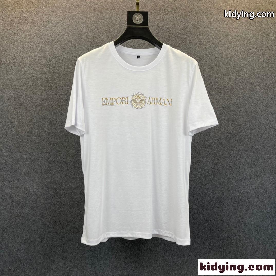 夏 定番 人気 おすすめ メンズ 半袖 トップス アルマーニ tシャツ コピー カジュアル 着心地いい クルーネック ホワイト ブラック-3