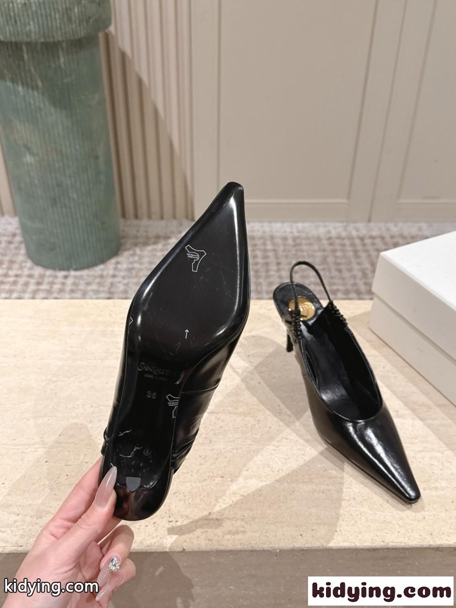 YSL アン=マリー スリングバックパンプス イヴ・サンローラン パンプス コピー ブラック-4
