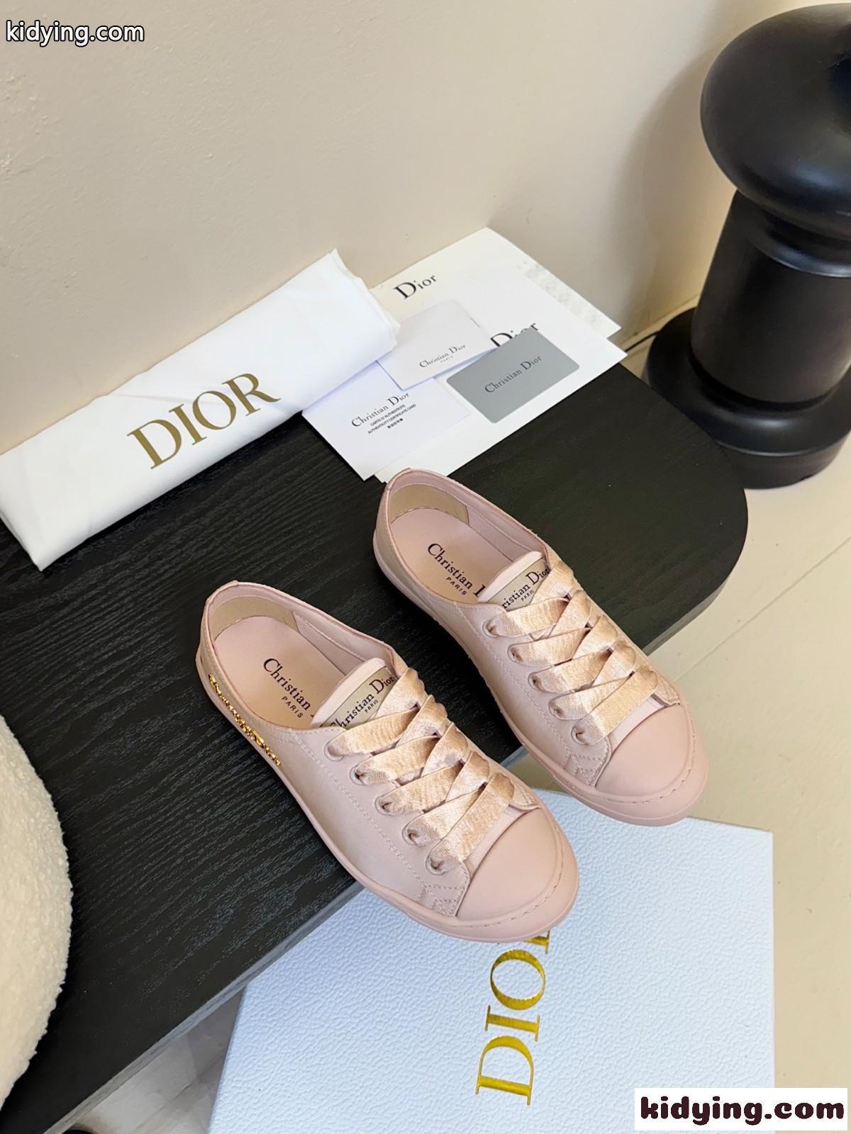 Dioriviera Dior Lucky スニーカー ディオール スーパーコピー サテン ピンク-1