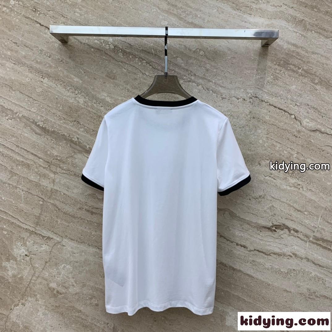 定番 カジュアル コットン 半袖Tシャツ バルマン Tシャツ コピー ホワイト-2
