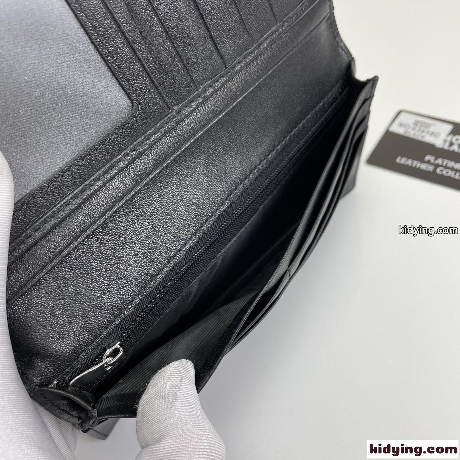 モンブラン 財布 メンズ コピー シンプル上品 柔らかい レザー エレガント 長財布 二つ折り 人気 ブラック-3