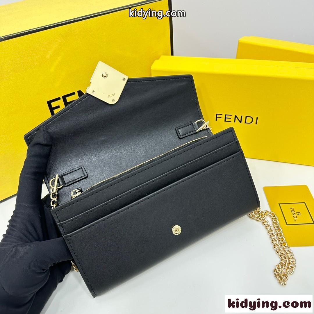 フェンディ 財布 人気 コピー FFダイヤモンド コンチネンタル財布 チェーン ウォレット-2