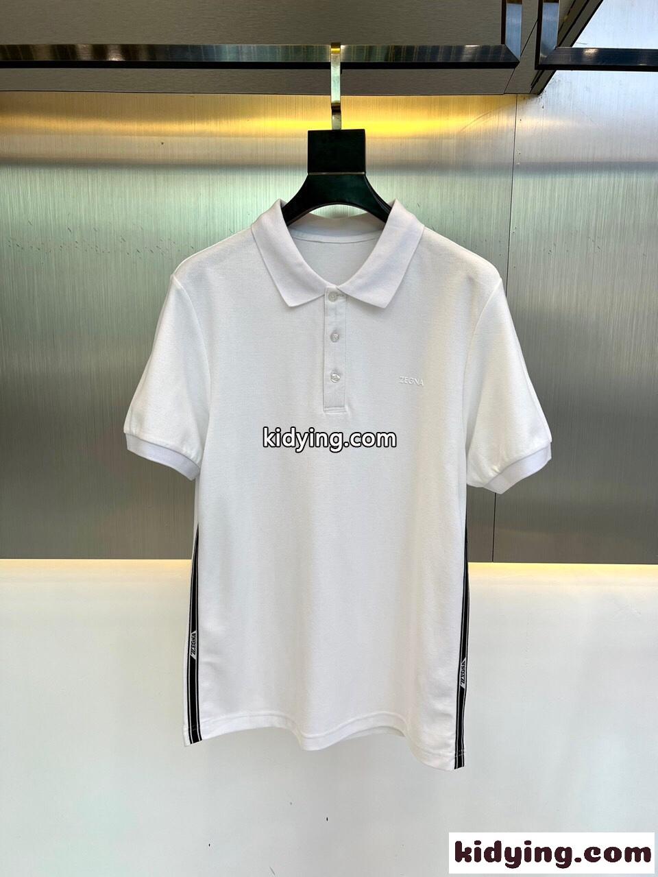 カジュアル ロゴ エルメネジルド・ゼニア Tシャツ コピー メンズ 半袖 ポロシャツ ホワイト-0