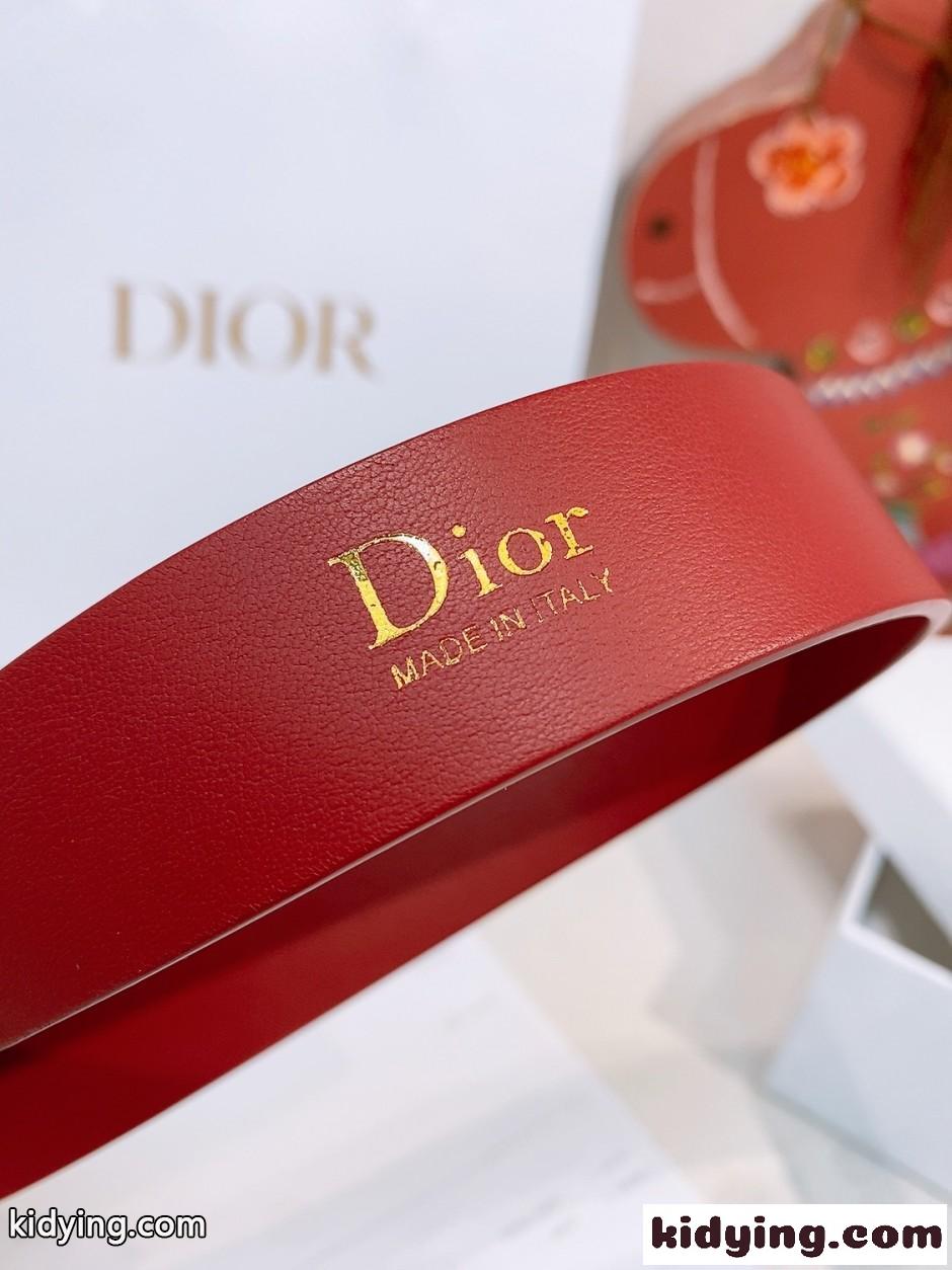 クリスチャン・ディオール Dior Médaillon ベルト コピー 30mm レッド-3