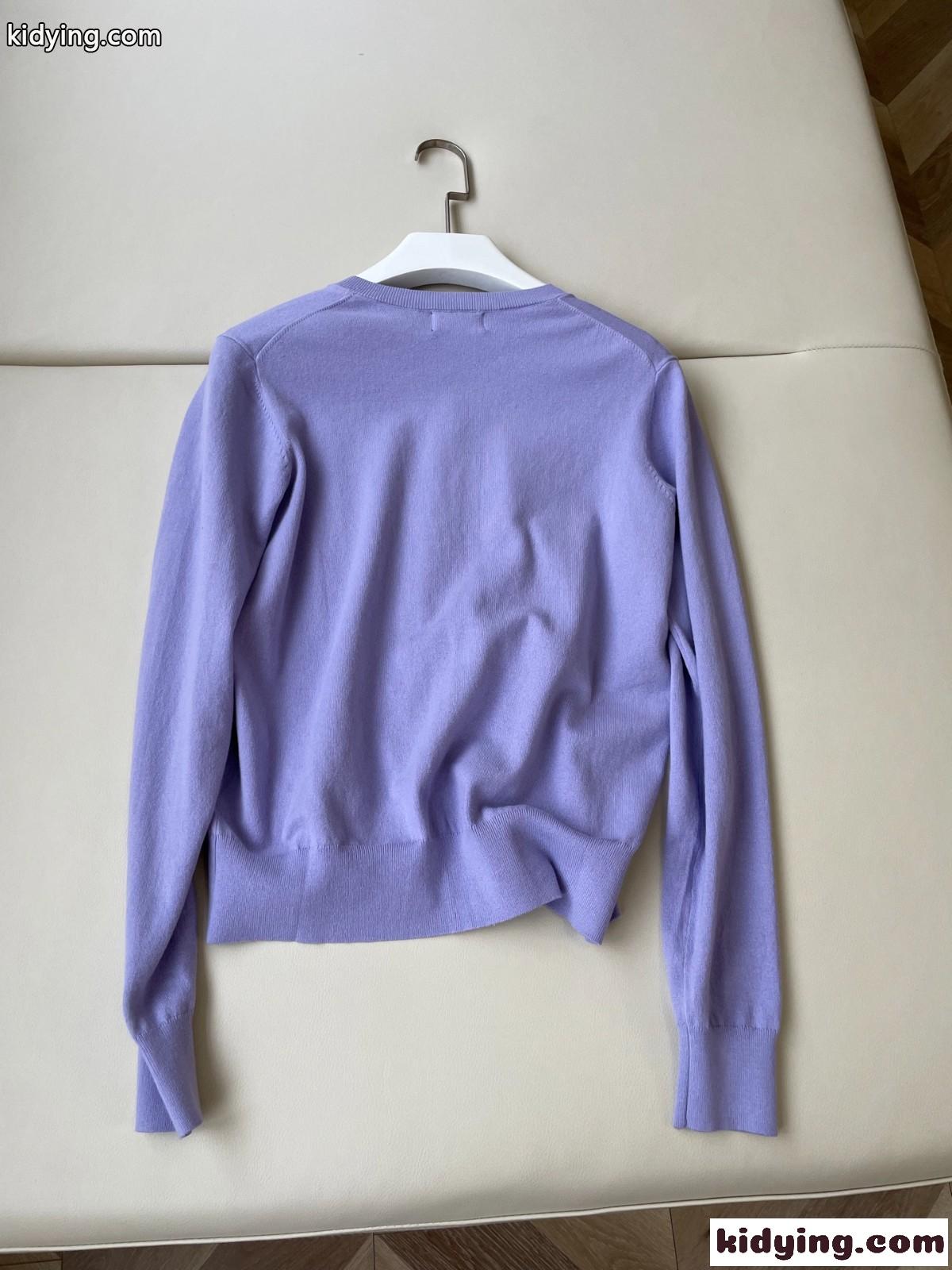 洗練された 人気 コットンブレンド カーディガン ラルフローレン ニットウェア コピー ライトパープル-4