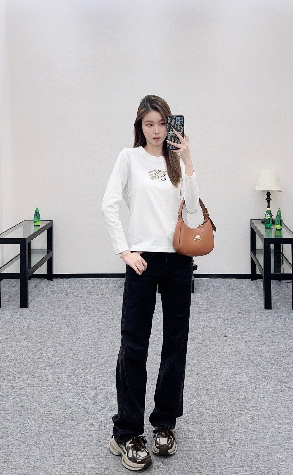 シンプル コットン ロゴ入り 長袖Tシャツ バーバリー Tシャツ コピー ホワイト-5
