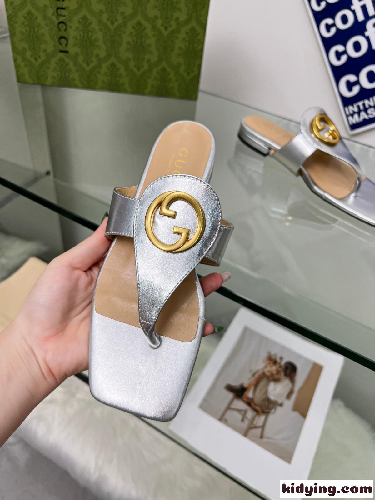 GUCCI グッチ ブロンディ トングサンダル スーパーコピー レディース シルバー-4