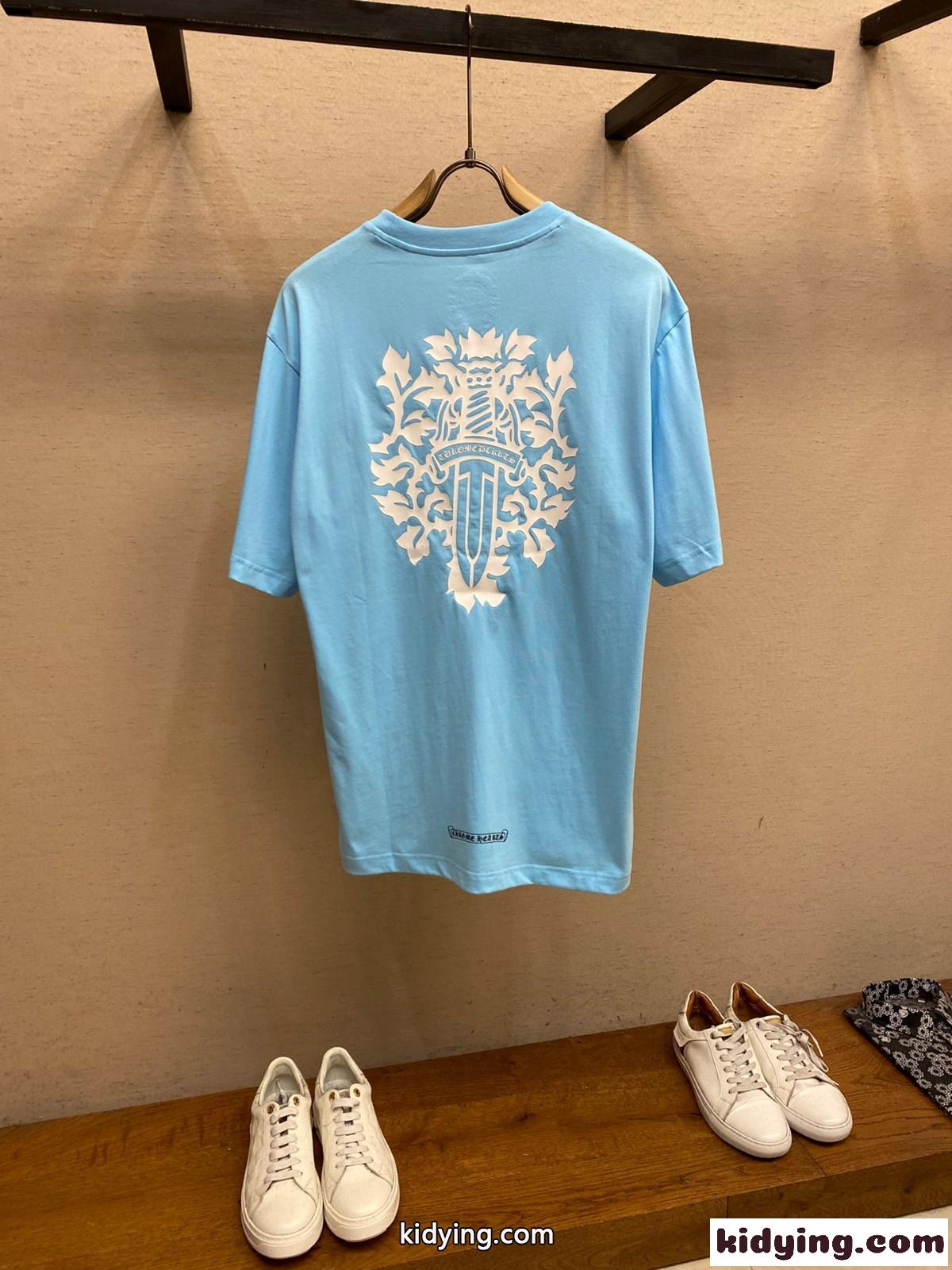 カジュアル プリント クロムハーツ Tシャツ 偽物 クルーネック 半袖Tシャツ-2