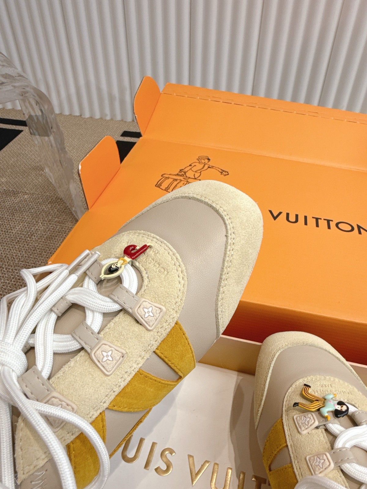 人気新作~LV スニーカリーナ ルイ・ヴィトン スニーカー スーパーコピー ベージュ-3