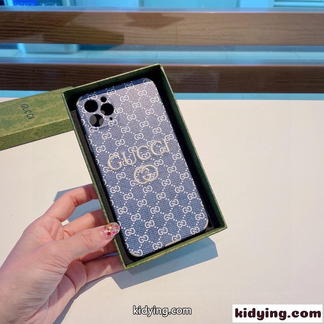 おしゃれ ロゴ 刺繍入り グッチ アイフォンケース コピー iPhone13 人気 アイフォンカバー 全面保護 耐衝撃-1
