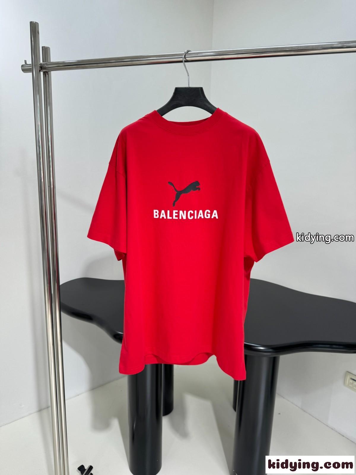 BALENCIAGA×Puma オーバーサイズTシャツ スーパーコピー レッド-0