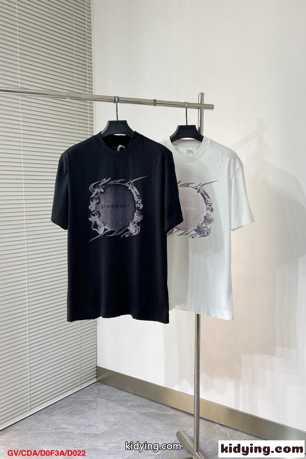 カジュアル リング プリント コットン 半袖Tシャツ ジバンシィ Tシャツ 偽物-0