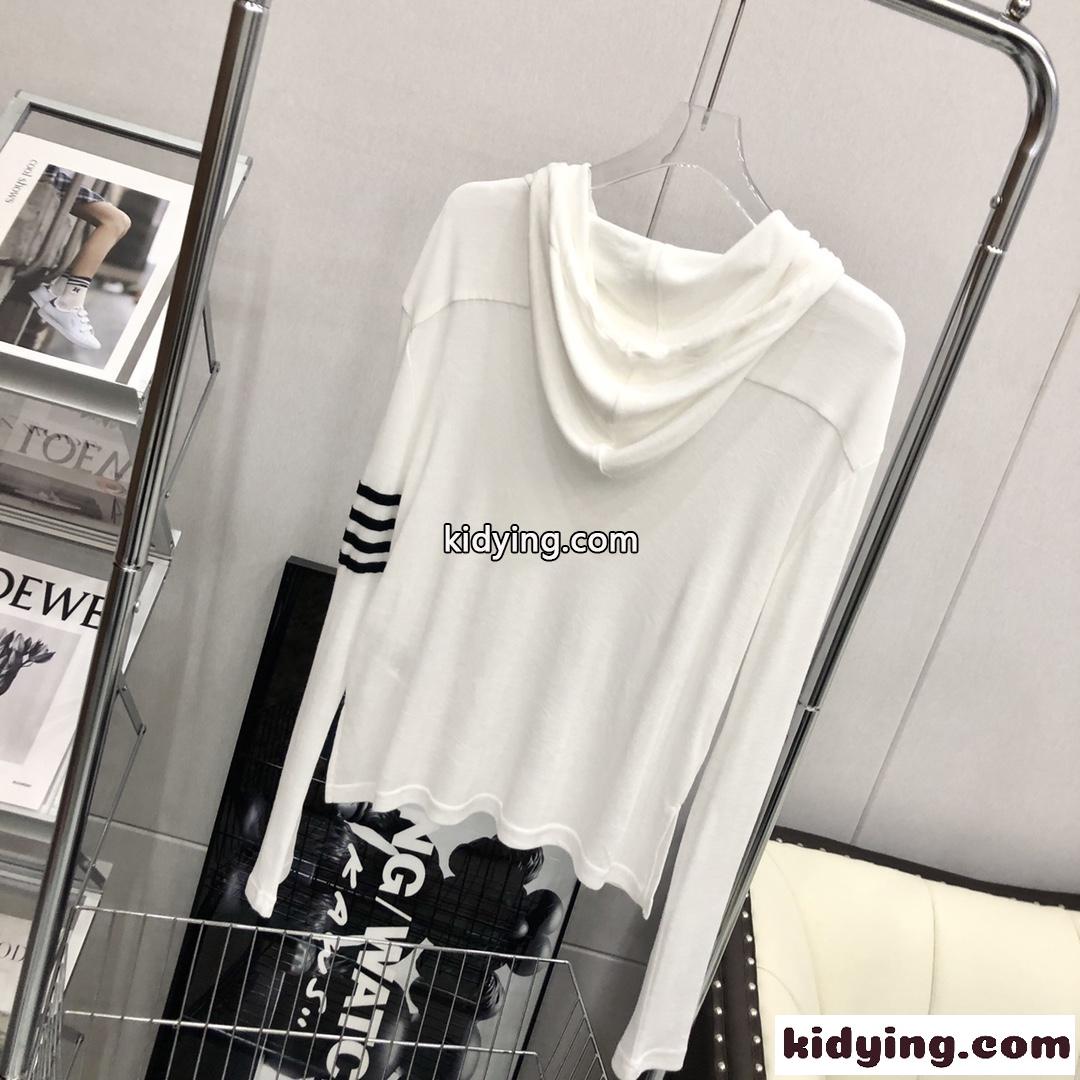 春夏 定番 人気 日焼け止め トムブラウン tシャツ コピー 長袖 フード付き 薄手 透け感 トップス-1