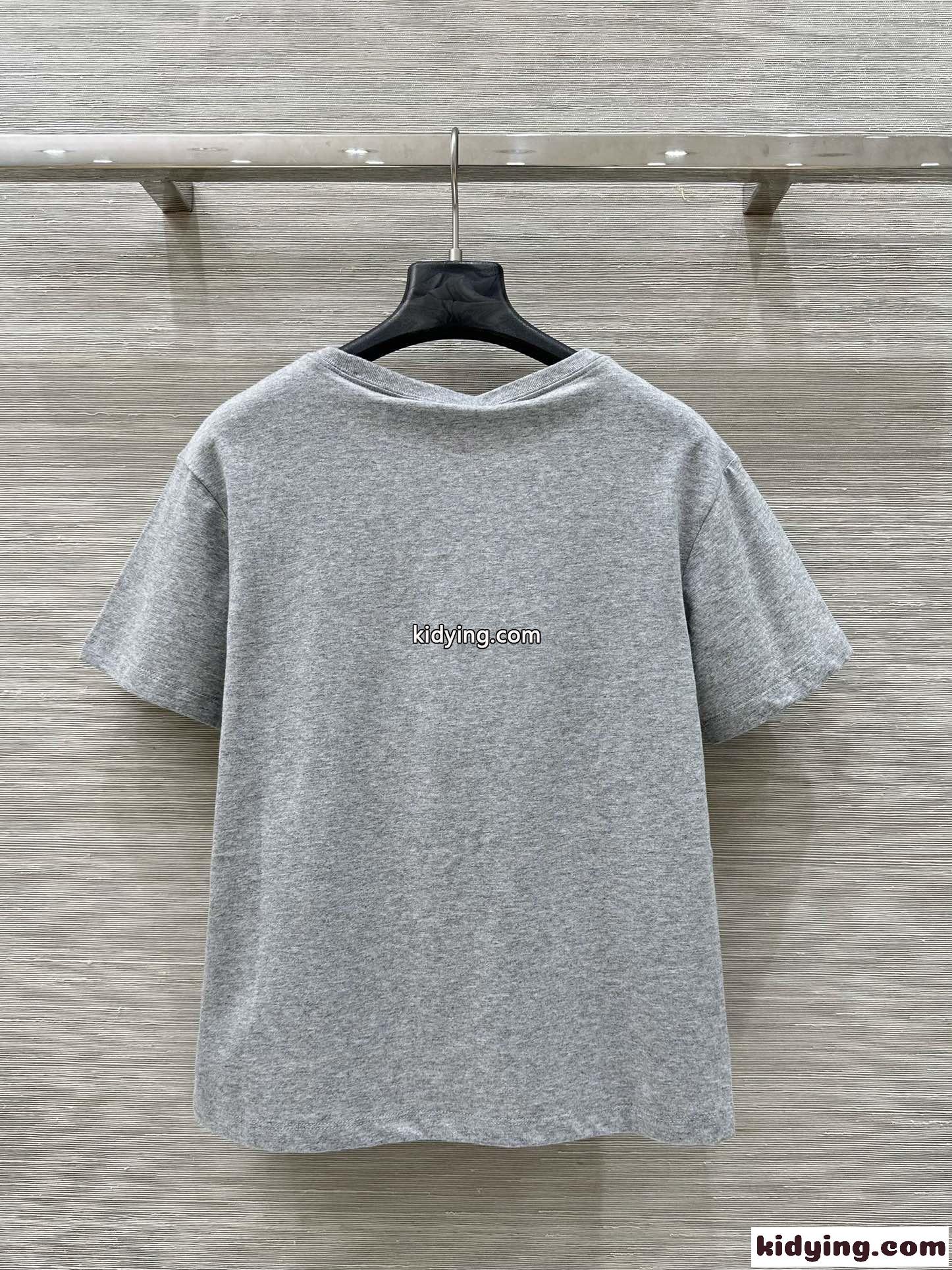 ベーシック クルーネック 半袖Tシャツ グッチ Tシャツ コピー コットン グレー-5