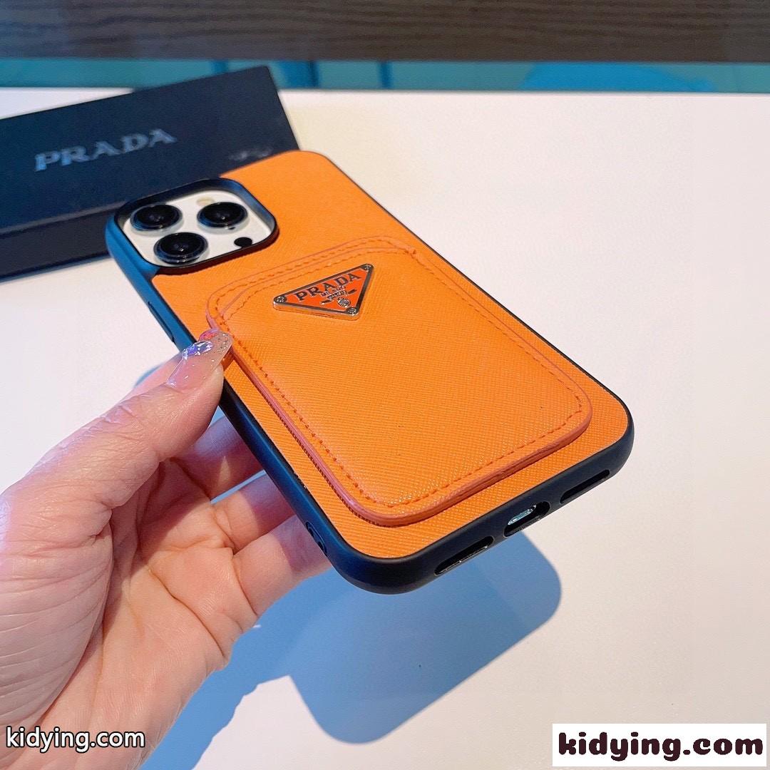 プラダ スマホケース コピー カード収納 トライアングルロゴ付き アイフォンケース-3