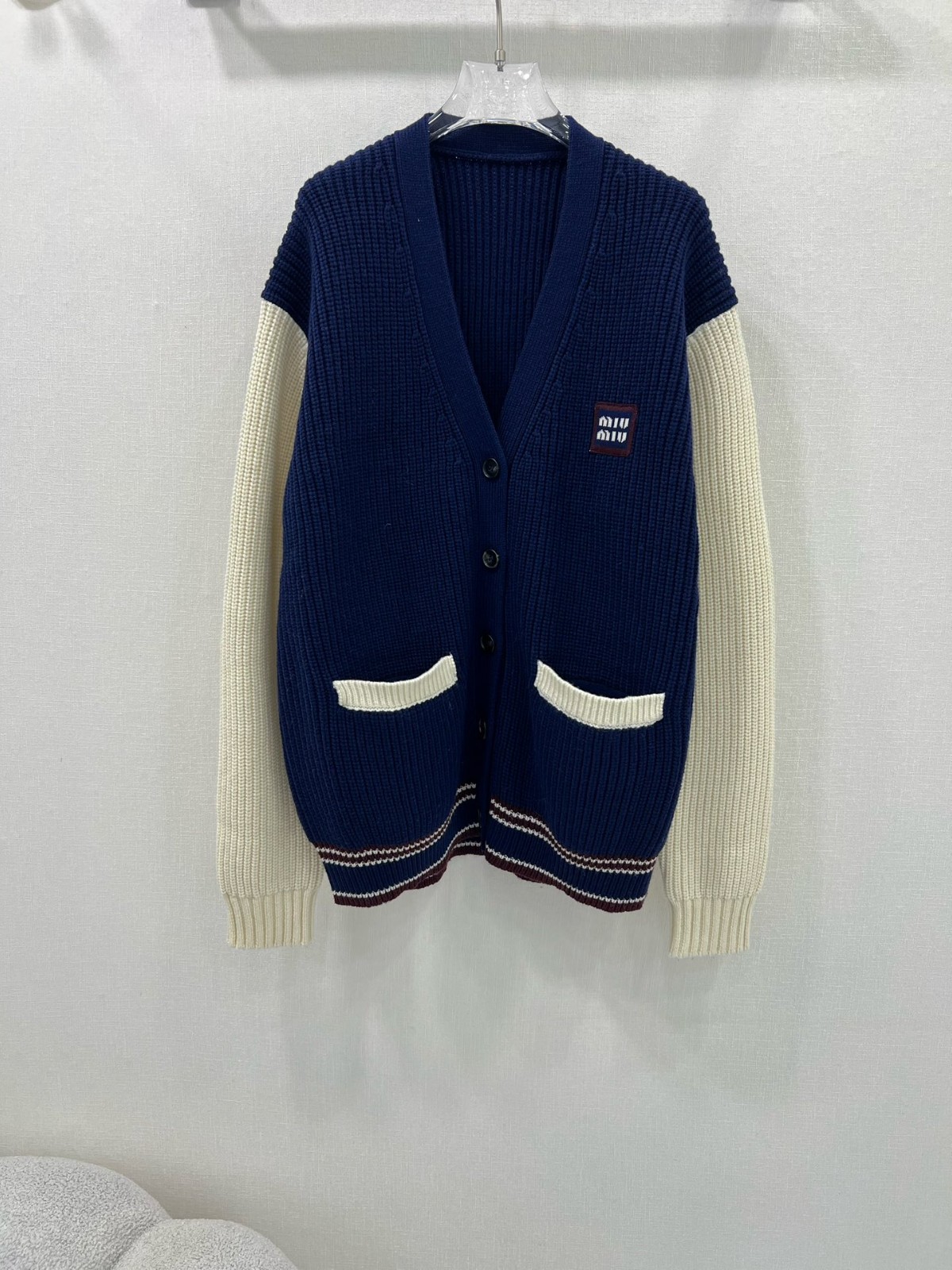 ウールxカシミヤ カーディガン ミュウミュウ ニット スーパーコピー-0