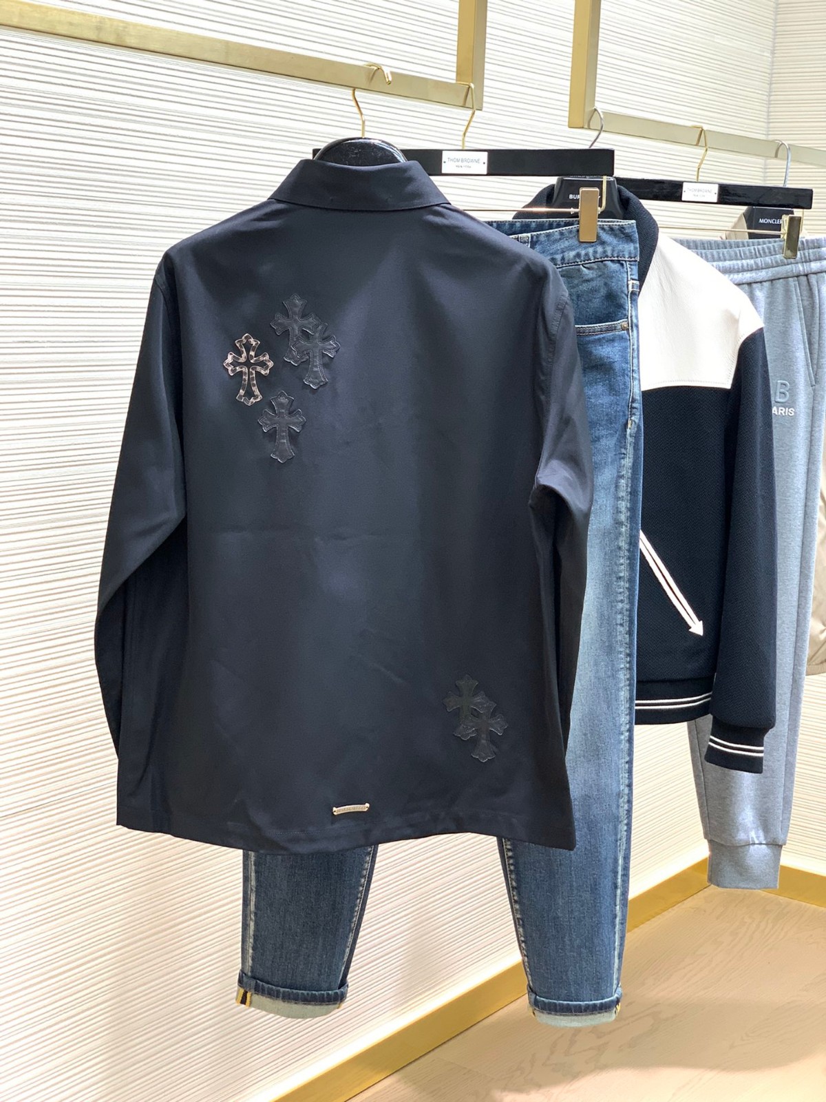 シンプル おしゃれ クロスパッチ クロムハーツ シャツ コピー メンズ シャツジャケット-3