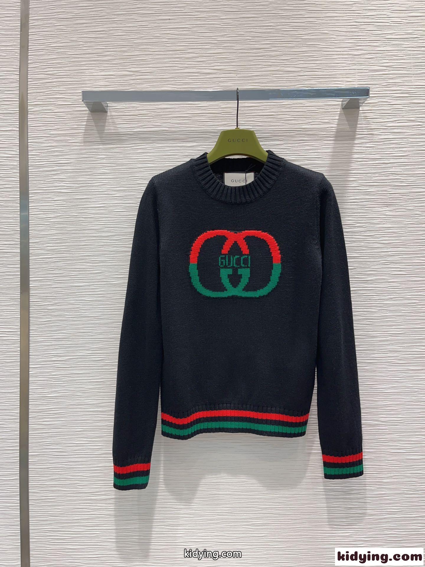 定番 ロゴ クルーネック 合わせやすい グッチ セーター コピー ブラック-2