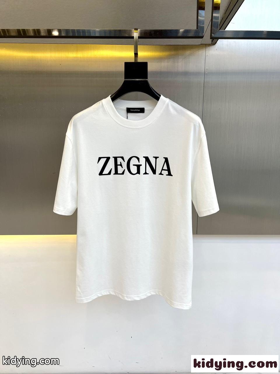 お洒落 ロゴプリント 半袖Tシャツ エルメネジルド・ゼニア Tシャツ 偽物 ホワイト-0