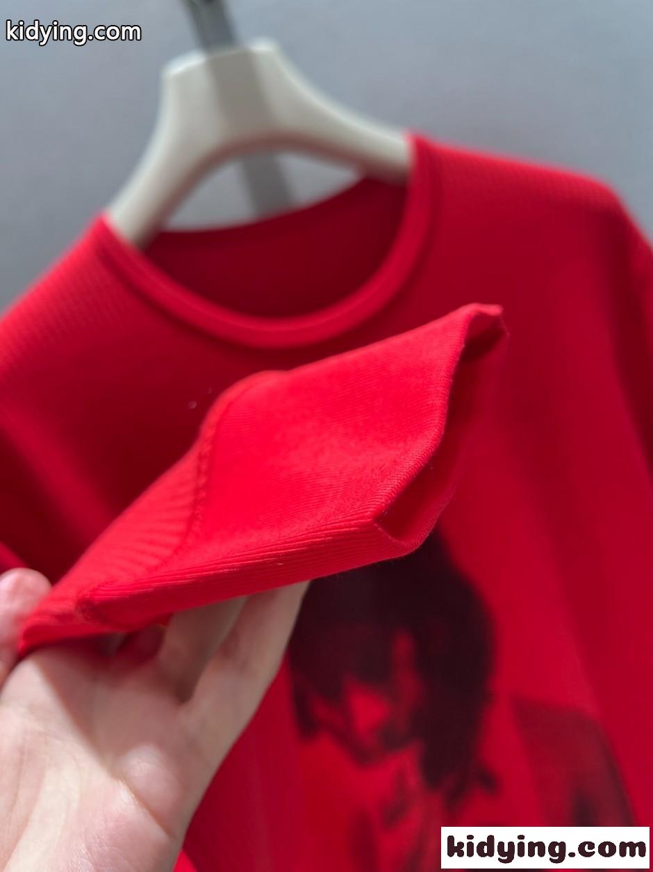 カジュアル プリント トップス クロムハーツ Tシャツ 偽物 コットン レッド-3