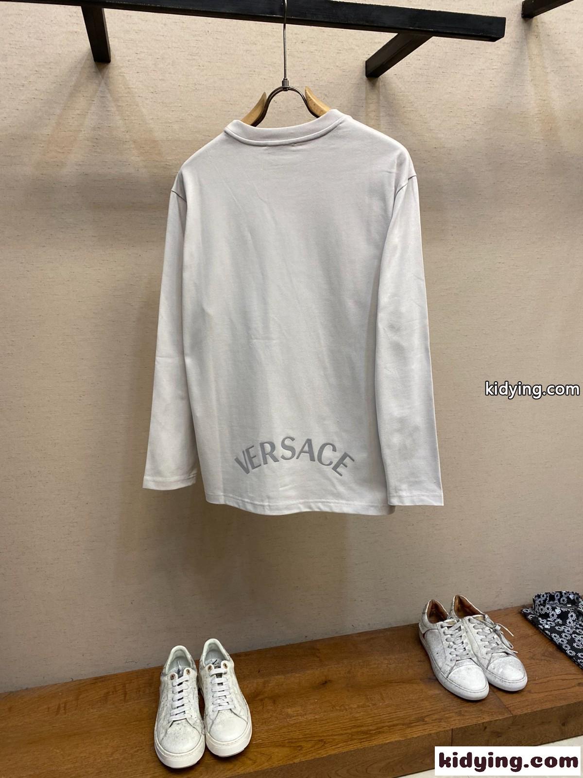 カジュアル ヴェルサーチェ Tシャツ コピー コットン 長袖Tシャツ ユニセックス-1