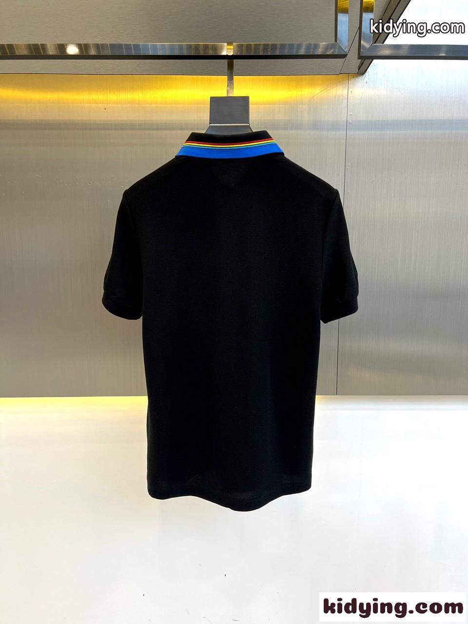 グッチ 半袖Tシャツ コピー コットン 半袖 ポロシャツ ブラック-0