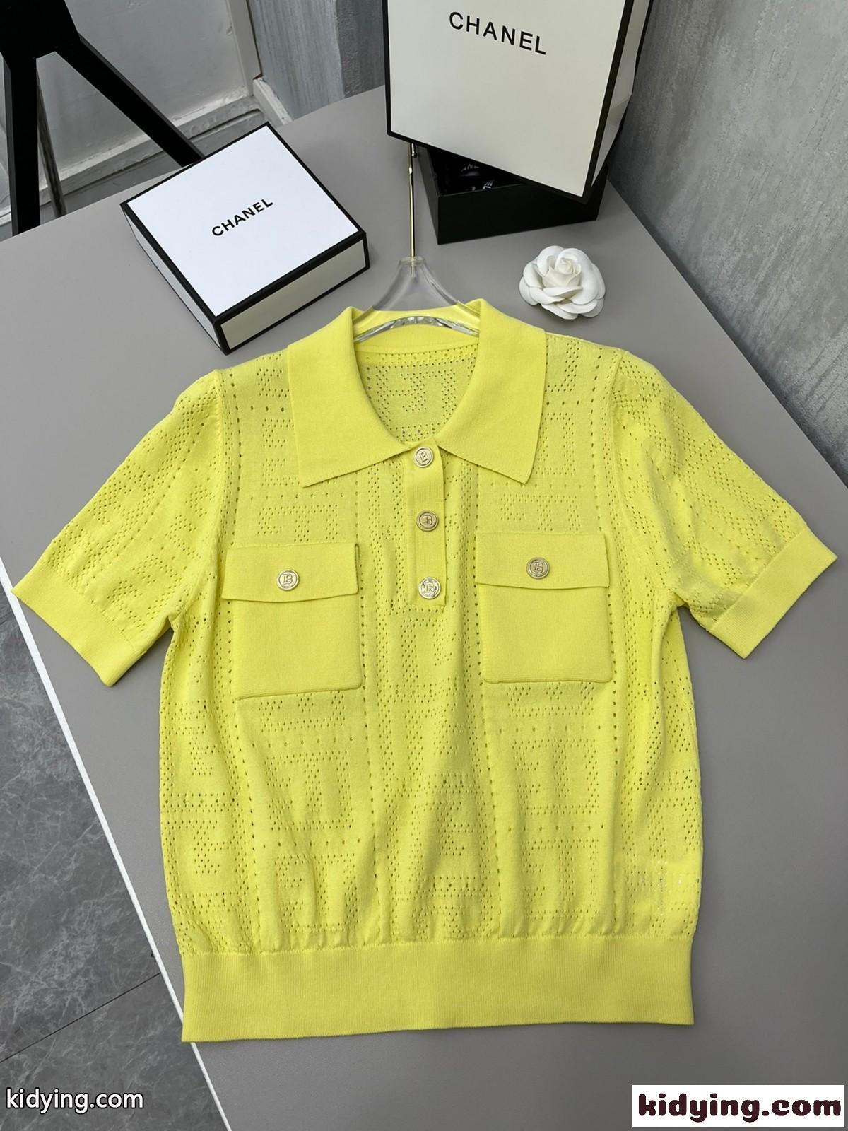 5色あり スウィート おしゃれ ニット 半袖 バルマン tシャツ コピー トップス レディース 柔らかい 快適-1