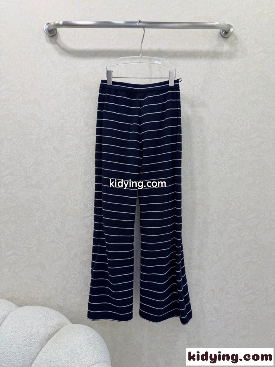 スタイルアップ☆上品 ボーダー パンツ 26C シャネル パンツ 偽物-4