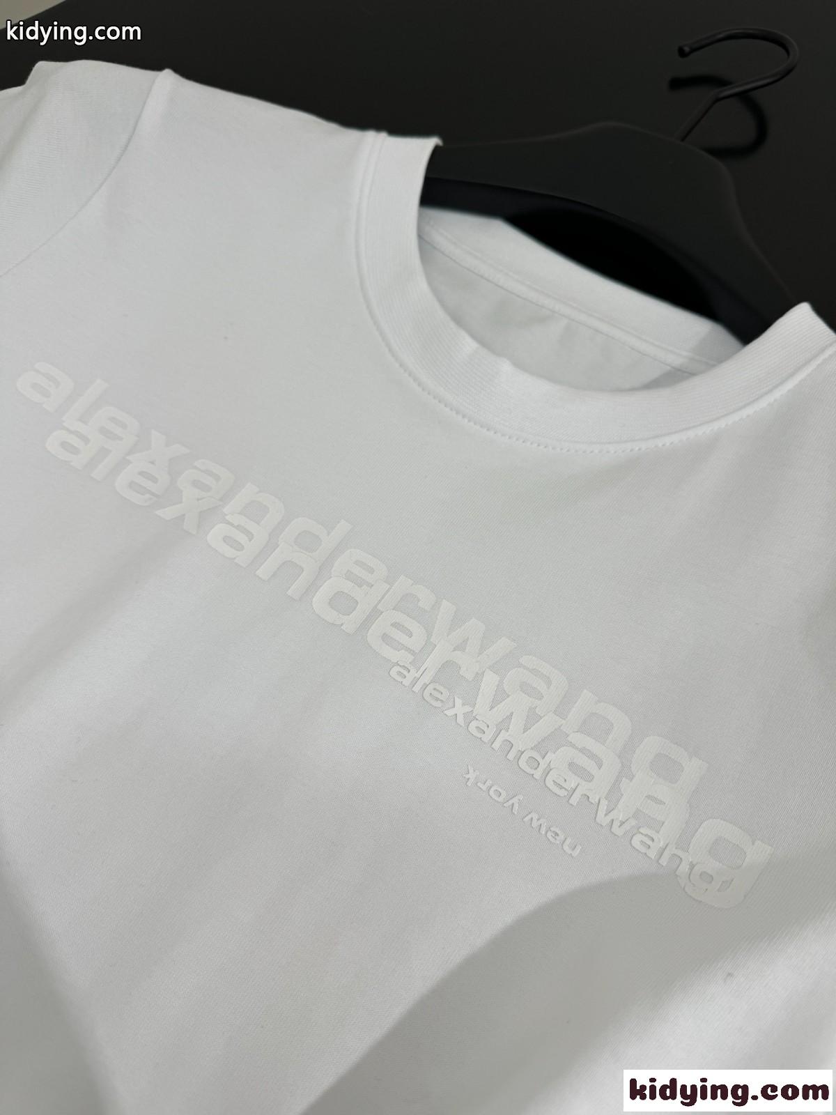シンプル ロゴ 半袖Tシャツ アレキサンダーワング Tシャツ コピー コットン ホワイト-2