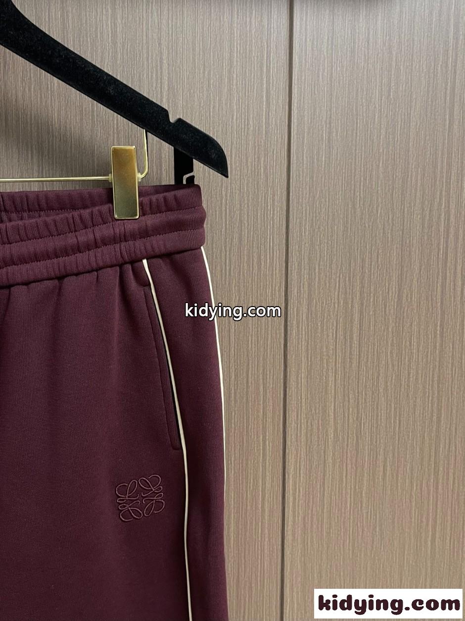 カジュアル 合わせやすい アナグラム ジョガーパンツ ロエベ パンツ 偽物 ボルドー-2