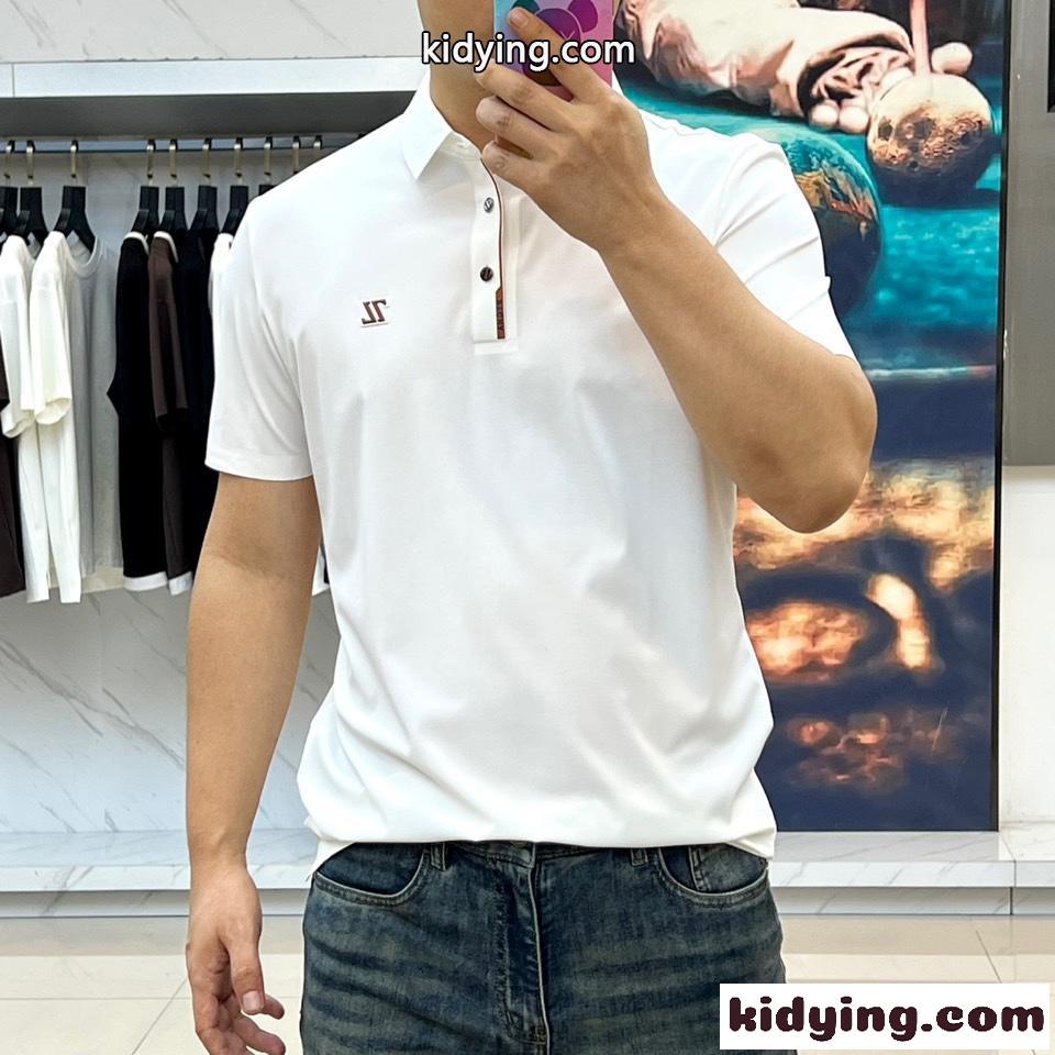 洗練された エルメネジルド・ゼニア Tシャツ 偽物 コットン ポロシャツ ホワイト-2