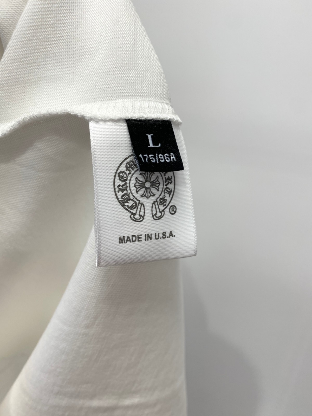 シンプル おしゃれ ラインストーンロゴ クロムハーツ Tシャツ コピー 長袖Tシャツ ホワイト-3