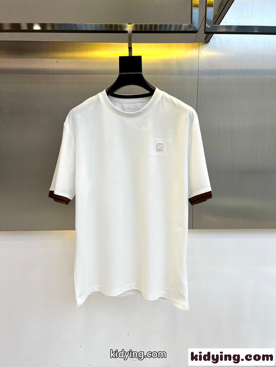 カジュアル ゆったり 快適 エルメネジルド・ゼニア 半袖Tシャツ コピー ホワイト-0