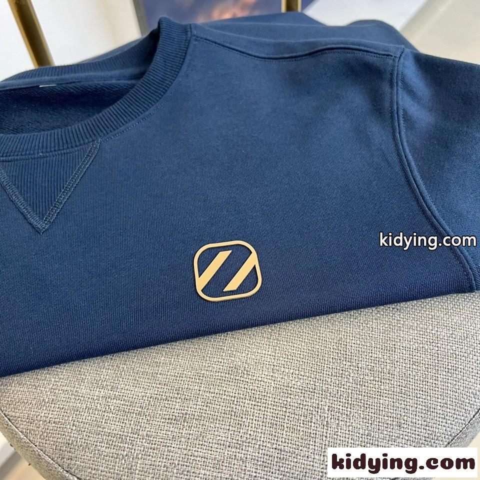 定番 合わせやすい スウェットシャツ エルメネジルド・ゼニア Tシャツ コピー ブルー-2