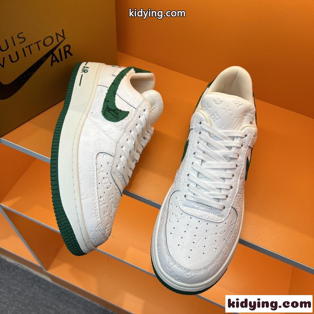 LV x OFF-WHITE x Nike おしゃれ カジュアル オフホワイト スニーカー コピー レースアップ 人気-2