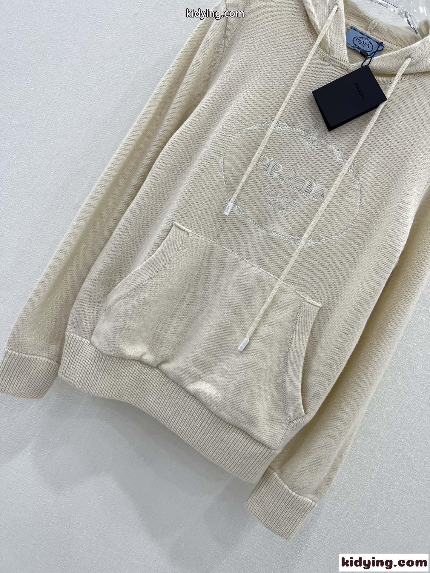 カジュアル ウール＆カシミヤ ジャージー フーディー プラダ パーカー コピー-4