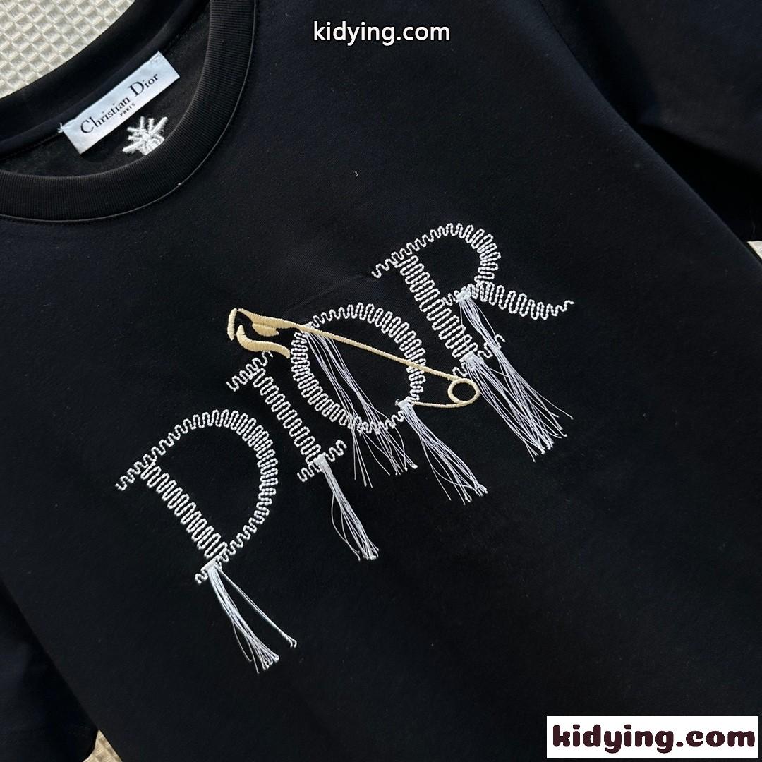クリスチャン・ディオール Tシャツ コピー シンプル ロゴ クルーネック 半袖tシャツ-0
