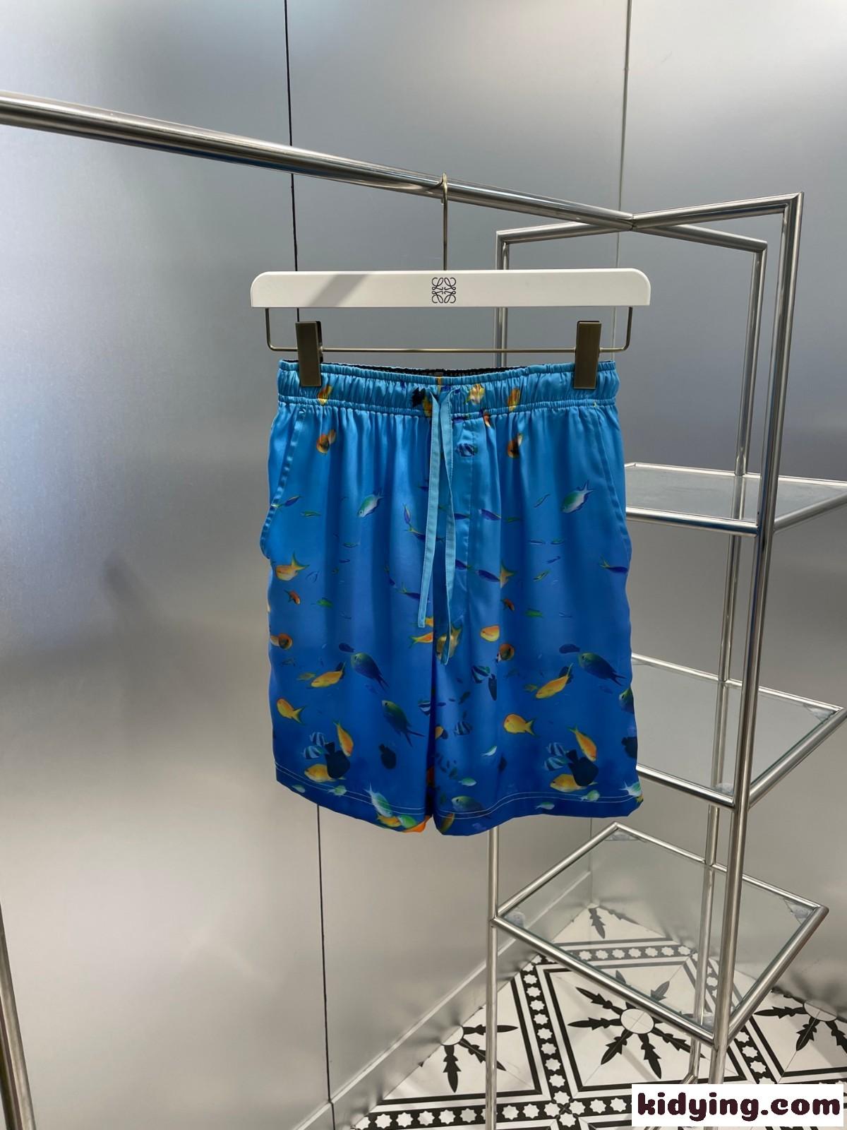 上品 シルク アクアリウムプリント ショーツ ロエベ パンツ コピー ユニセックス-0