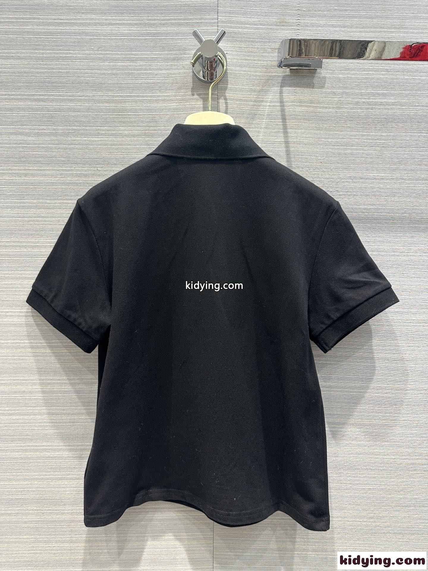 定番 カジュアル コットン 半袖 ポロシャツ ミュウミュウ Tシャツ コピー ブラック-4