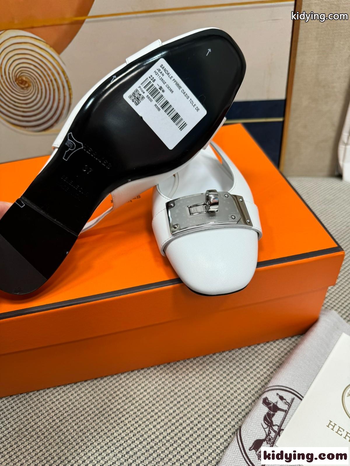 上品 フェンミン イノセント バレーシューズ エルメス サンダル コピー ホワイト-3