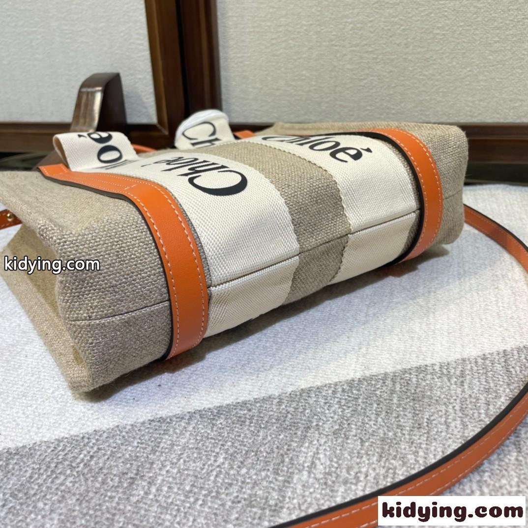 人気 WOODY スモール トートバッグ クロエ バッグ コピー オレンジ-2