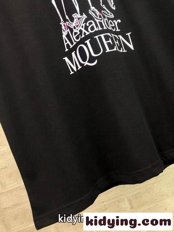 おしゃれ プリント クルーネック 着心地いい アレキサンダー・マックイーン 半袖Tシャツ ゆったり 人気 定番 ホワイト ブラック-3