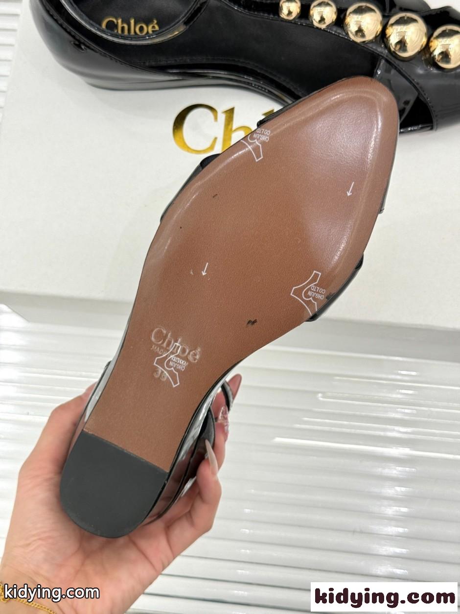 人気 洗練された クロエ CLEIAサンダル コピー パテントレザー ブラック-4
