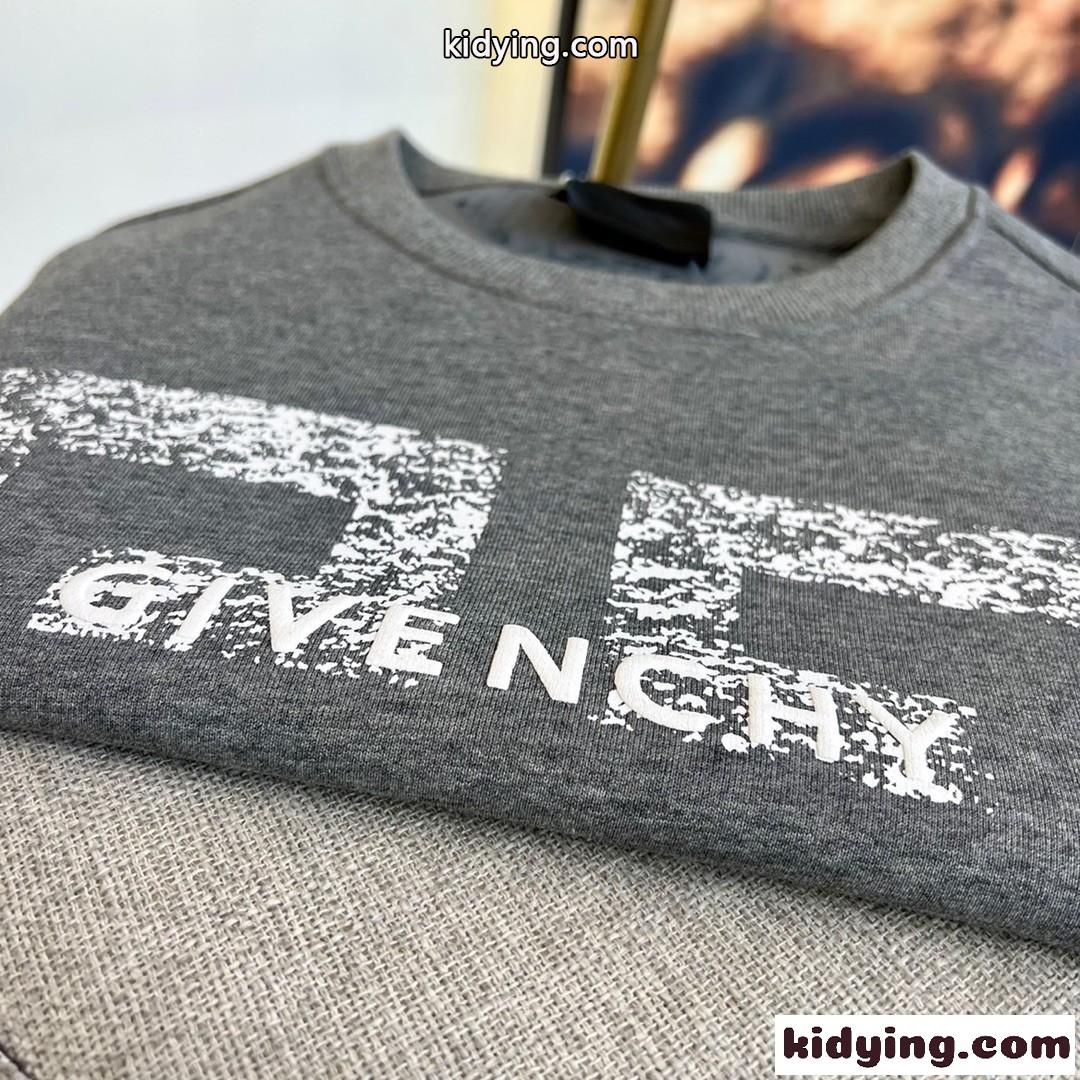 秋冬 裏起毛 ロゴ スウェットシャツ ジバンシィ Tシャツ コピー 合わせやすい グレー-4