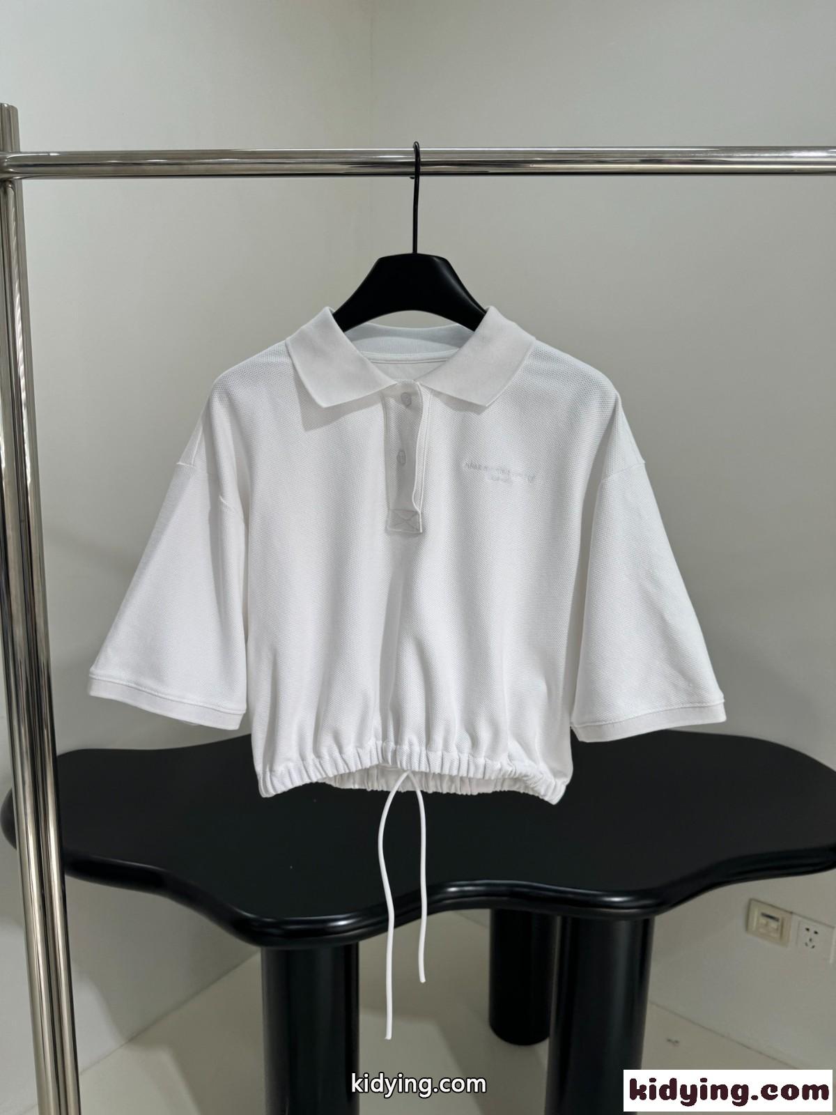 コットンピケ ポロシャツ アレキサンダーワング Tシャツ コピー ホワイト-1