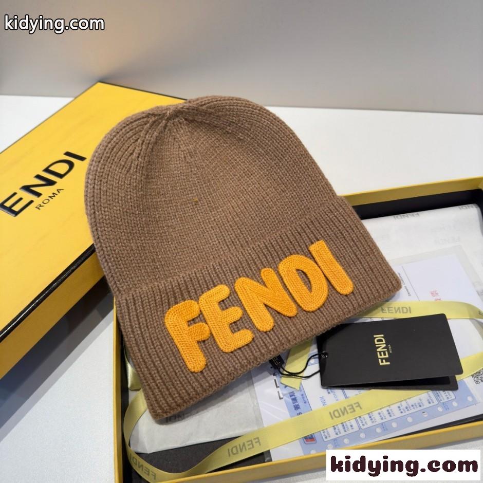 秋冬 人気 FENDI ロゴ ユニセックス フェンディ キャップ コピー ニットキャップ-0