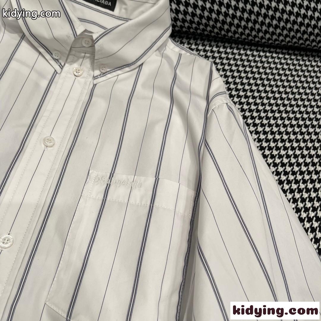 BB Corp Swing Twisted ストライプシャツ バレンシアガ シャツ コピー ドルマンスリーブ-2