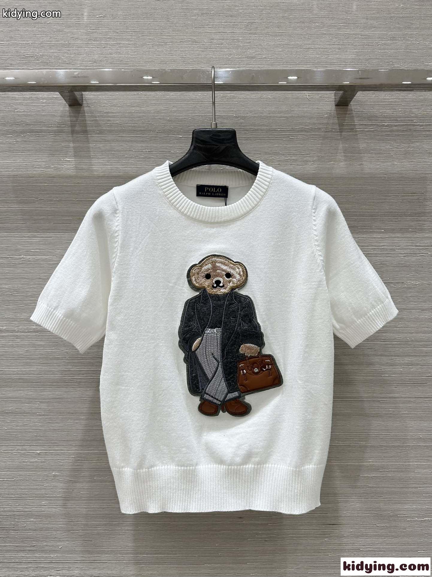 ラルフローレン ニットウェア コピー Polo ベア ウール クルーネック 半袖ニット ホワイト-1