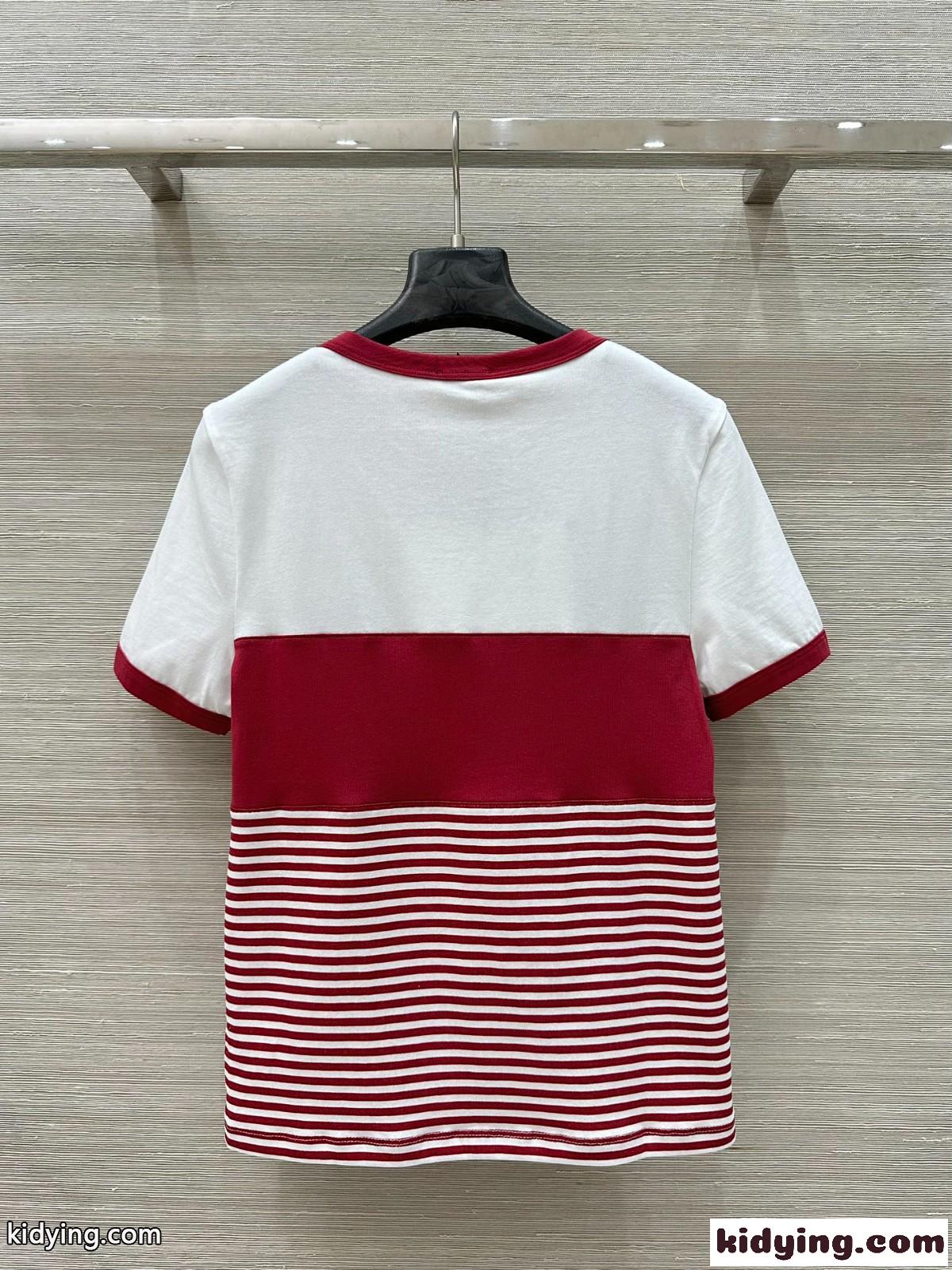 スタイリッシュ クルーネック 半袖Tシャツ ミュウミュウ Tシャツ コピー レッド-4