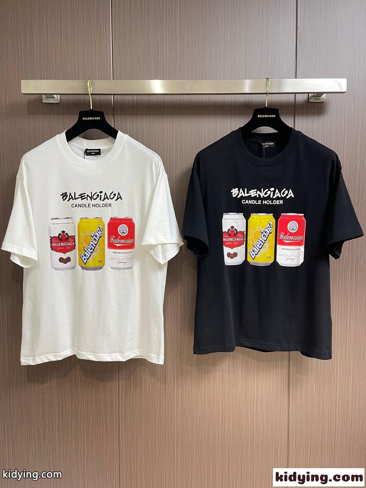 おしゃれ プリント コットン クルーネック 半袖Tシャツ バレンシアガ Tシャツ コピー-2